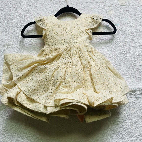 Ralph Lauren Cream Eyelet Sz 3T beautiful toddler girl dress
